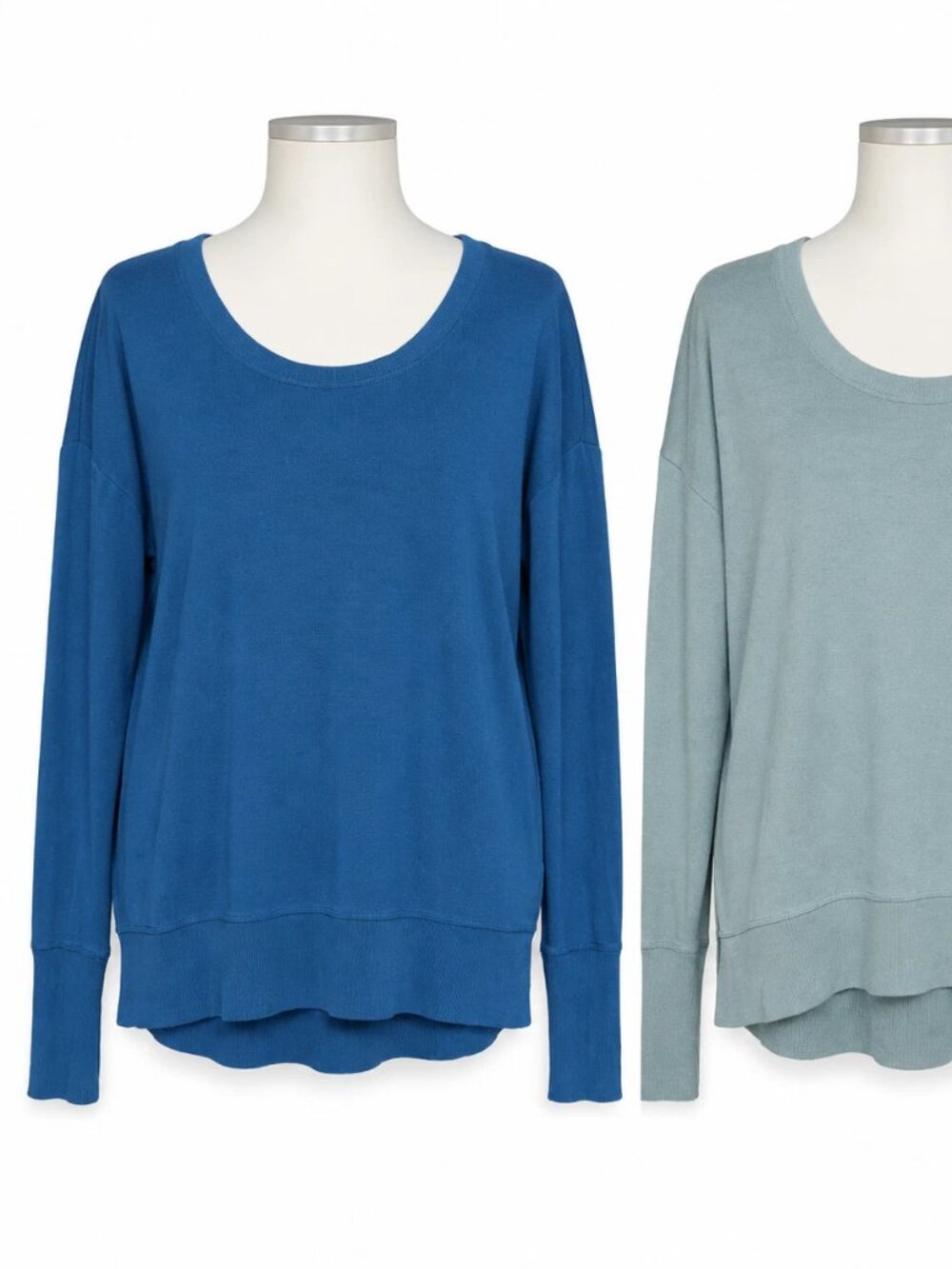 (2) Athleta Womens Medium! Crewneck Pullover Sweatshirts! Forest and Sage Green